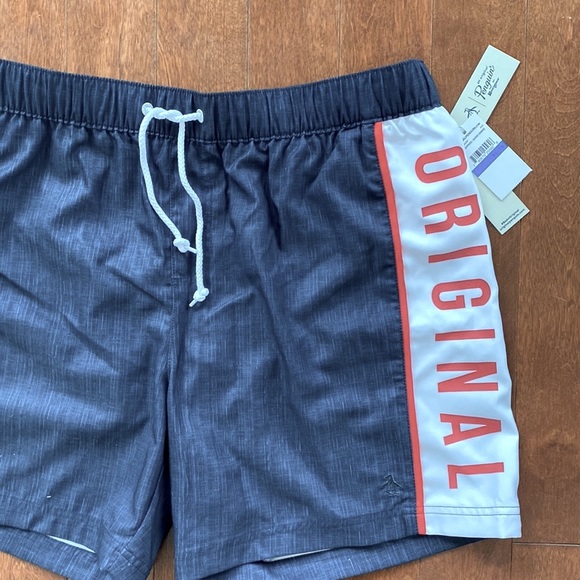 Penguin men’s swim suit size XL. Blue with white stripe “original” with liner. - Picture 2 of 6